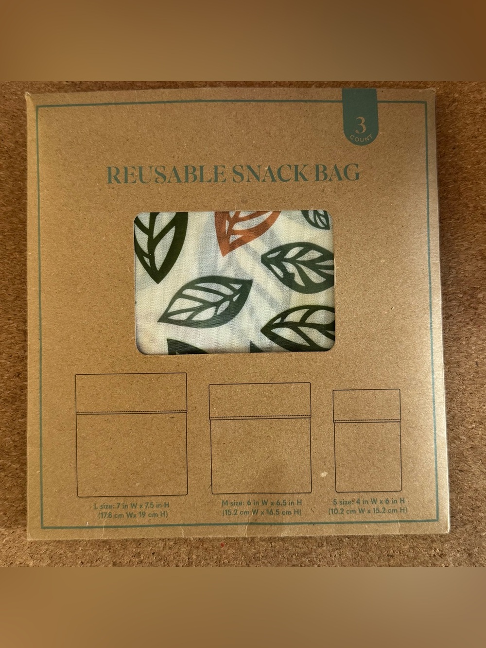 New Reusable Snack bags, pack of 3. Earth friendly snack bags